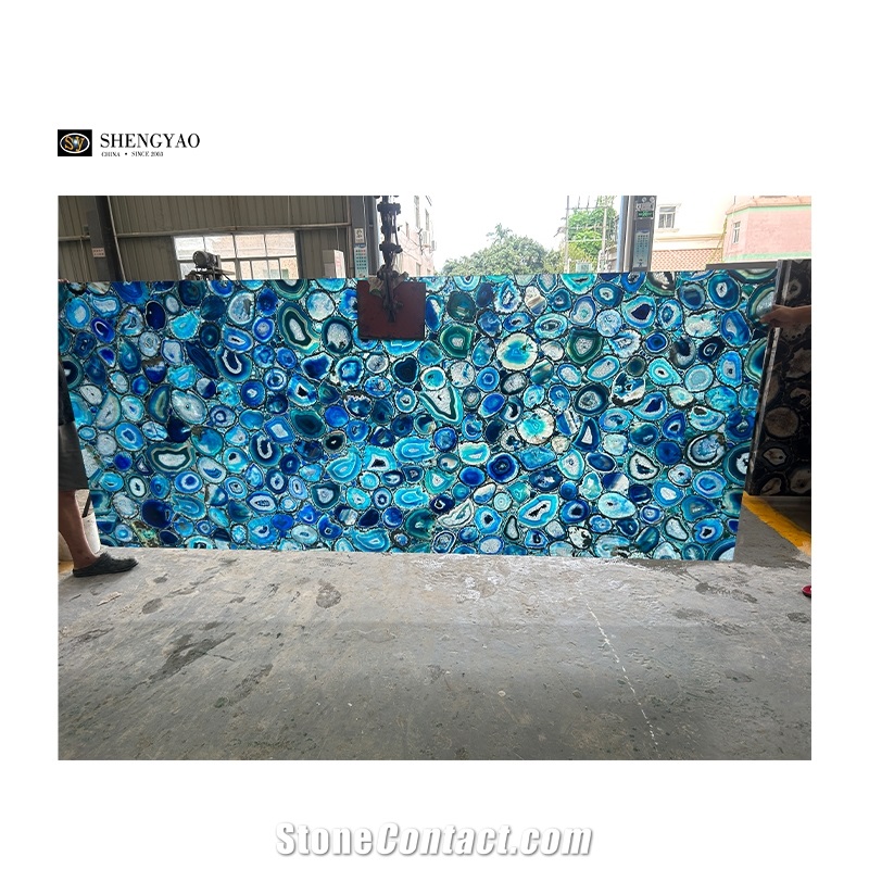 Agate Semiprecious Slabs Translucent Stone Flooring Tile