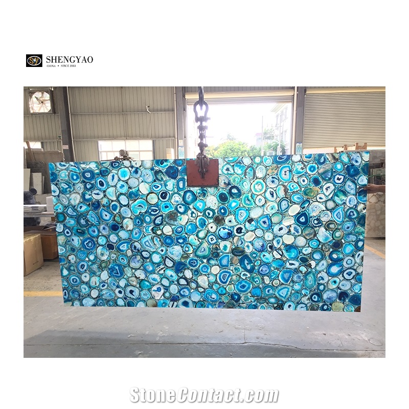 Agate Semiprecious Slabs Translucent Stone Flooring Tile