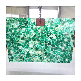 Backlit Green Agate Flooring Tile Semiprecious Slabs