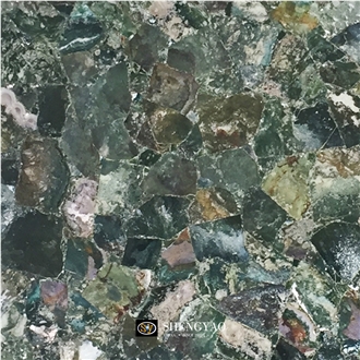 Backlit Green Moss Agate Flooring Tile Gem Stone Slabs