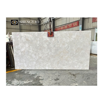 Backlit Natural White Crystal Quartz Semiprecious Stone Rectangle Sink