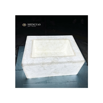 Backlit Translucent Stone White Crystal Bathroom Sink