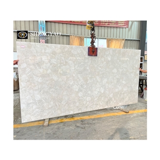 Backlit White Quartz Crystal Translucent Stone Bathroom Sink
