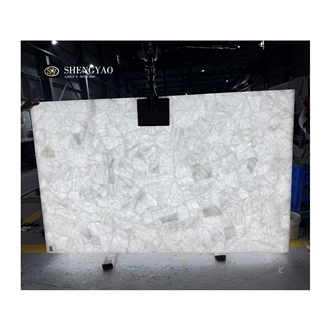 Custom Translucent Stone White Crystal Quartz Bathroom Sink