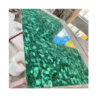 Green Natural Gemstone Malachite Semiprecious Stone Tiles