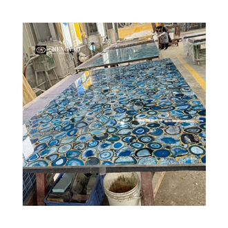 Large Size Natural Blue Agate Semiprecious Stone Slabs