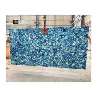Large Size Natural Blue Agate Semiprecious Stone Slabs