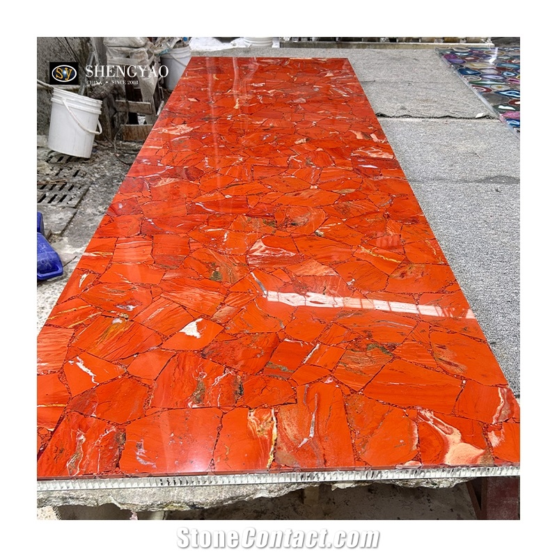 Luxury Red Ruby Gem Stone Slabs- Semiprecious Stone Slabs