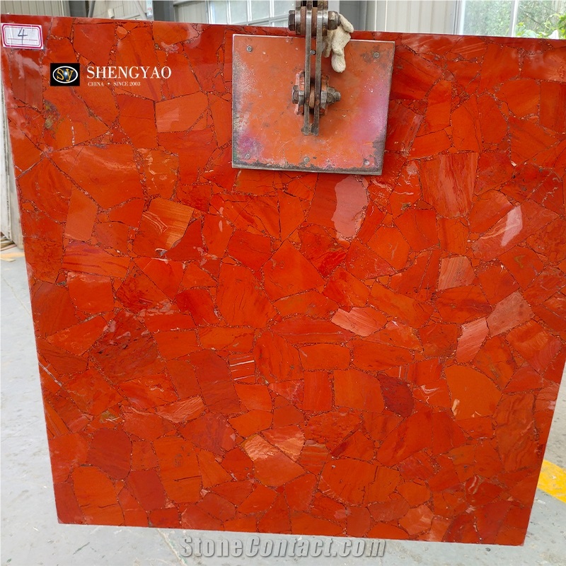 Luxury Red Ruby Gem Stone Slabs- Semiprecious Stone Slabs