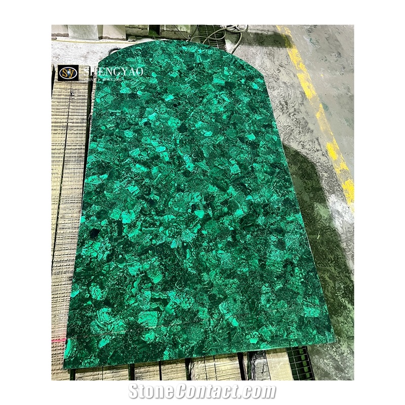Polished Green Malachite Semiprecious Stone Panels