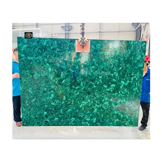 Polished Green Malachite Semiprecious Stone Panels