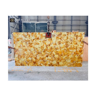 Polished Yellow Citrine Crystal Stone Semiprecious Slabs