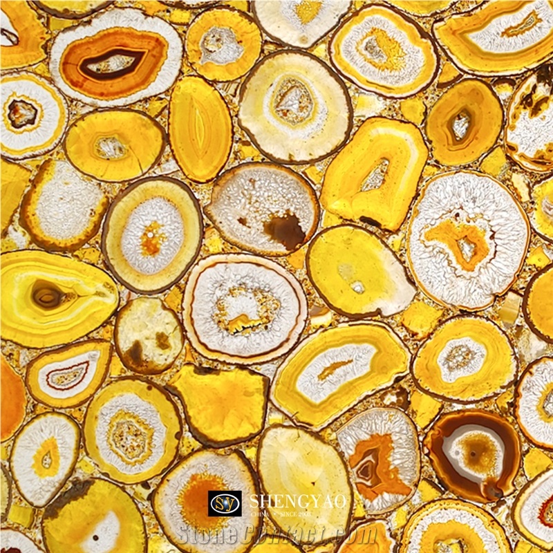 Rainbow Mix Agate Backlit Translucent Floor Gemstone Tiles