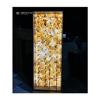 Translucent Yellow Crystal Quartz Gemstone Slabs