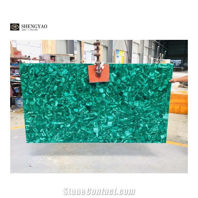 Wholesale Natural Luxury Green Malachite Semiprecious Wall Panels