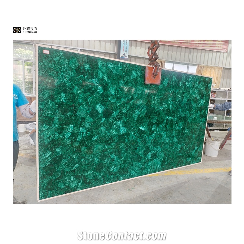 Wholesale Natural Luxury Green Malachite Semiprecious Wall Panels