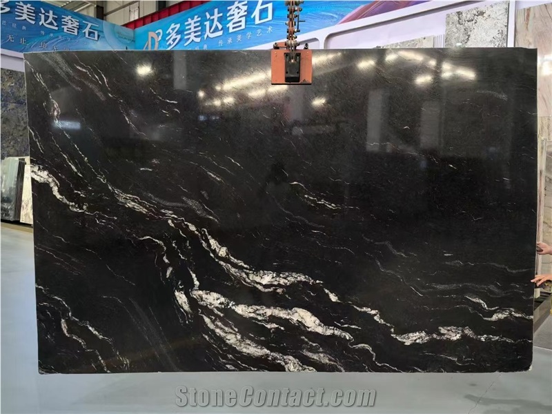 Brazil Cosmic Black Granite Slabs