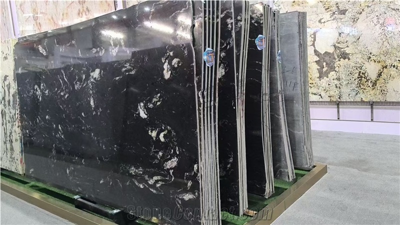 Brazil Cosmic Black Granite Slabs