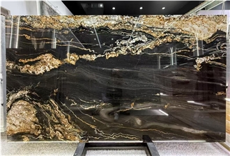 Brazil Magma Gold Granite,Juparana  Cosmic Black Slabs