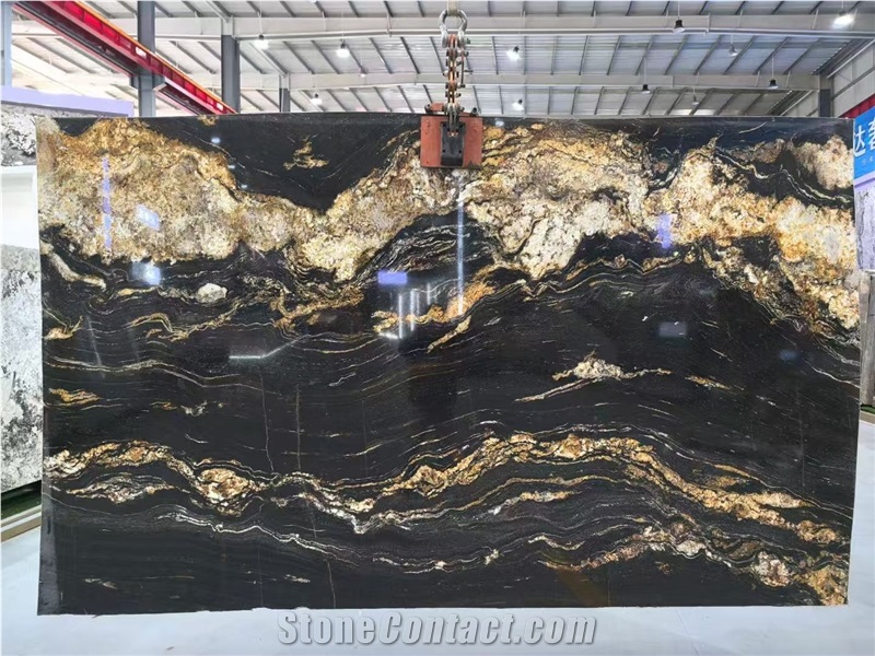 Brazil Magma Gold Granite,Juparana  Cosmic Black Slabs