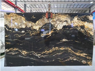 Brazil Magma Gold Granite,Juparana  Cosmic Black Slabs