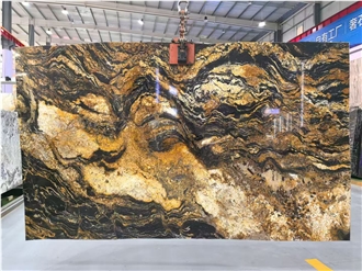 Brazil Magma Gold Granite,Juparana  Cosmic Black Slabs