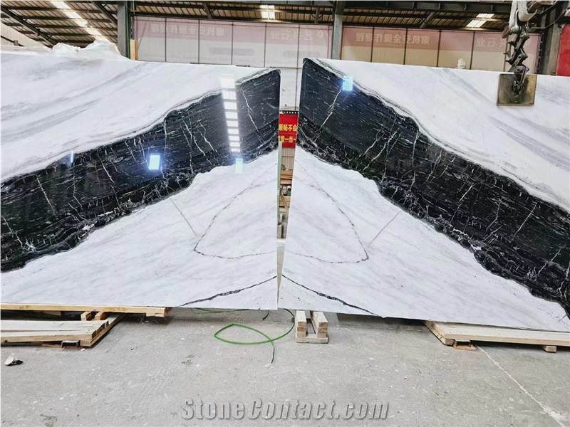 Panda White Marble Slabs Dalmata White Marble
