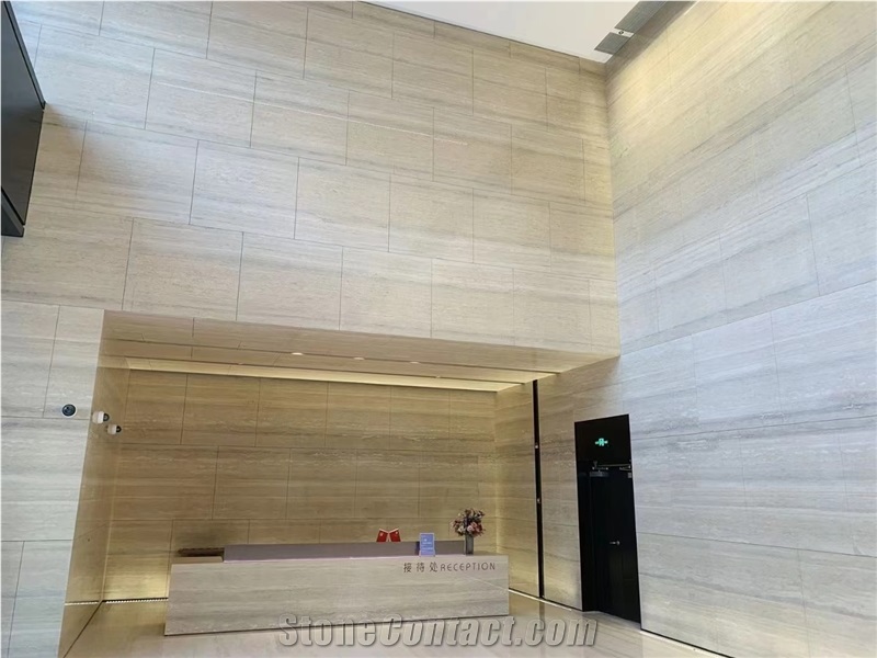 Silver Travertine Wall Tiles For Office Building