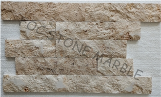 Light Mix Travertine Split Face And Tumbled Stone Veneer