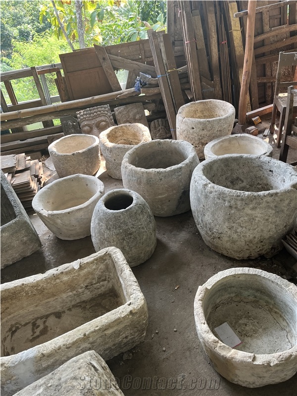 Antique Limestone Planter