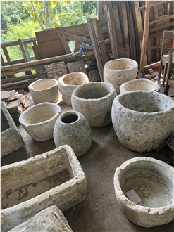 Antique Limestone Planter