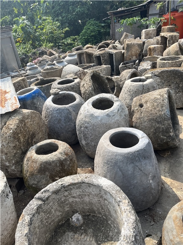 Antique Limestone Planter
