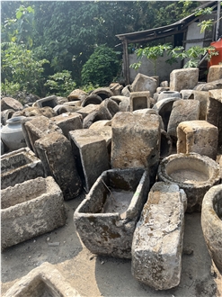 Antique Limestone Troughs, Planters