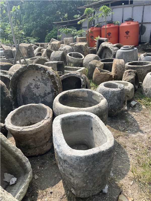 Antique Limestone Troughs, Planters