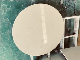 Beige Quartz Stone Round Table Tops
