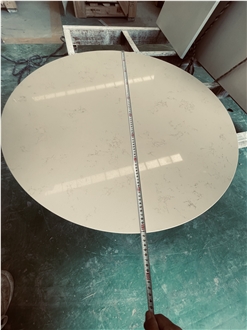 Beige Quartz Stone Round Table Tops