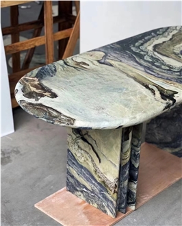 Calacatta Viola Marble Round Dining Table For Restaurants