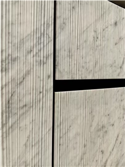 Fluted Marble Carrara Tiles For Cabinet Doors