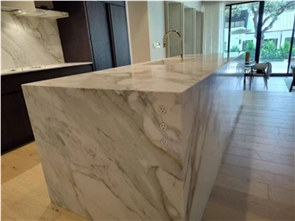 Prefabricated Calacatta Macchia Vecchia Marble Island Countertops