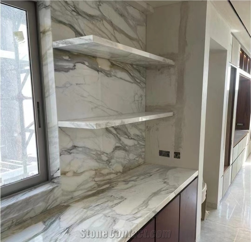 Prefabricated Calacatta Macchia Vecchia Marble Island Countertops