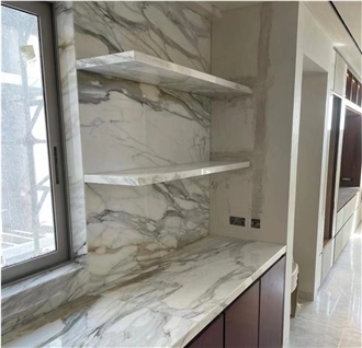 Prefabricated Calacatta Macchia Vecchia Marble Island Countertops