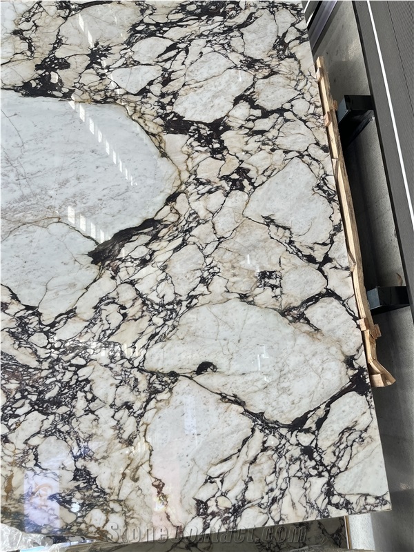 Prefabricated Calacatta Viola Marble Kitchen Island Tops