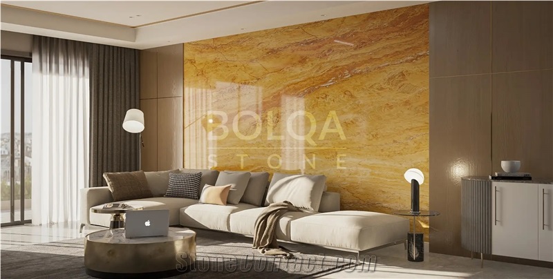 Iran Yellow Travertine Slabs - Azarshahr Lemon Travertine