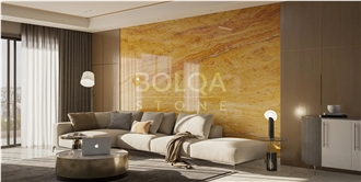 Iran Yellow Travertine Slabs - Azarshahr Lemon Travertine