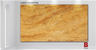 Iran Yellow Travertine Slabs - Azarshahr Lemon Travertine