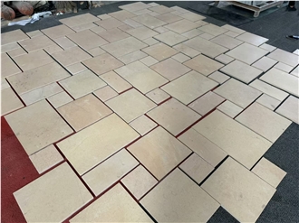 Guizhou Rum Beige Limestone French Pattern Floor Tiles