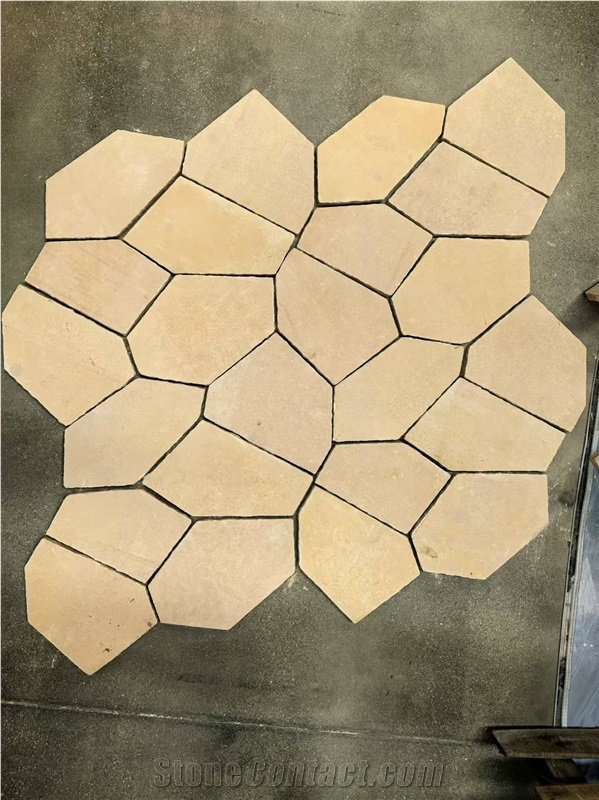 Guizhou Rum Beige Limestone French Pattern Floor Tiles