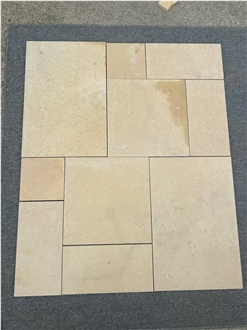 Guizhou Rum Beige Limestone French Pattern Floor Tiles