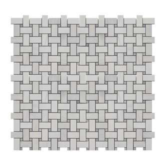 Ritz White Marble Basketweave Mosaic Tiles