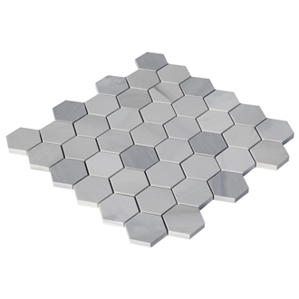 Ritz White Ritz Gray Hexagon Mosaic Tiles